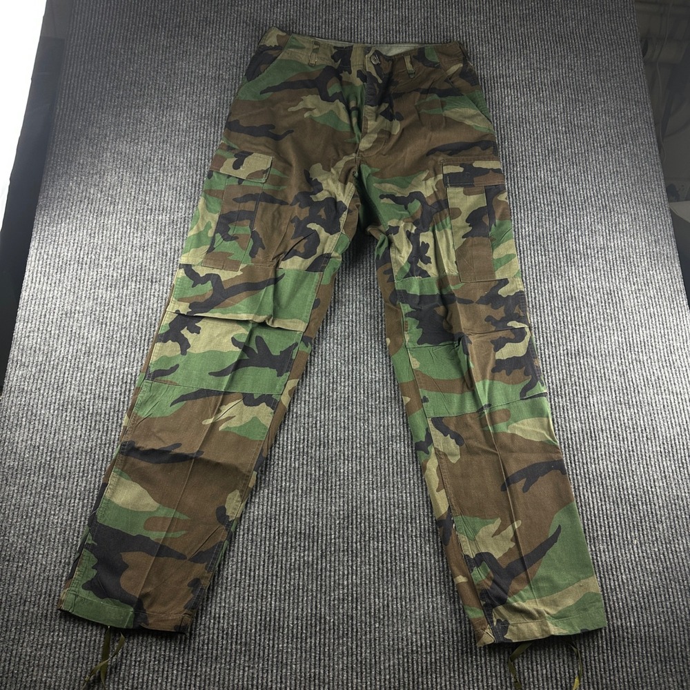 Military BDU Cargo Pants Mens Medium Long Woodland Camo Ripstop Tactical 2828